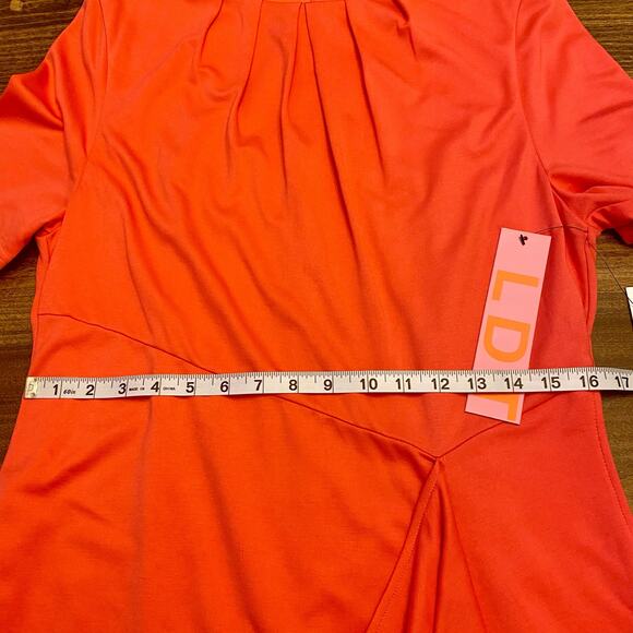LDT Coral Short Sleeve Sheath Dress size 12 NWT - Picture 8 of 14